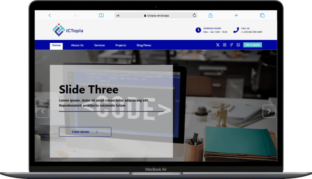 Preview of the ICTopia website