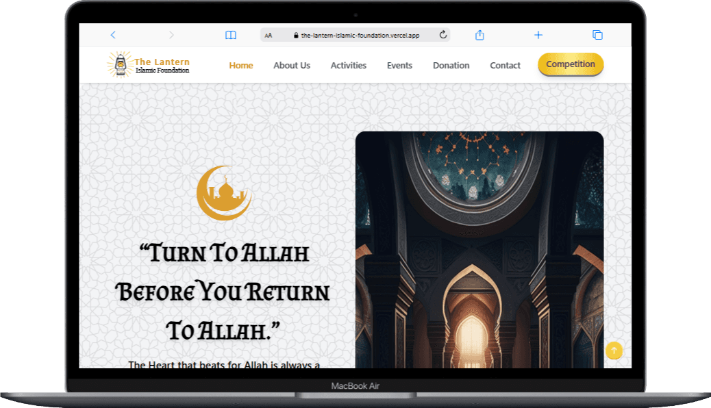 Preview of The Lantern Islamic Foundation website